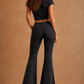 Rodeo Bell Bottom Jean in Black/Silver