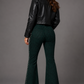 Studded Bell Bottom Jean in Leopard Green
