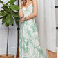 Print Spaghetti Strap Maxi Dress in Green