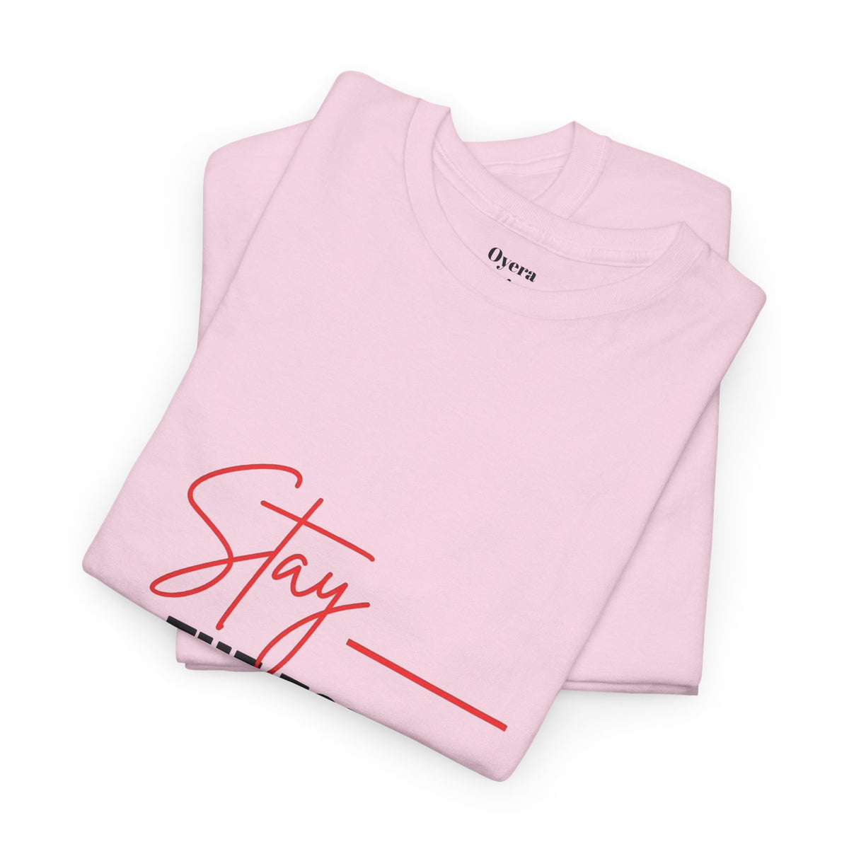 Stay the Topic T-Shirt — Minimalist Script & Bold Text Tee