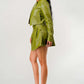 Button Up Pu Leather jacket and Skirt Set