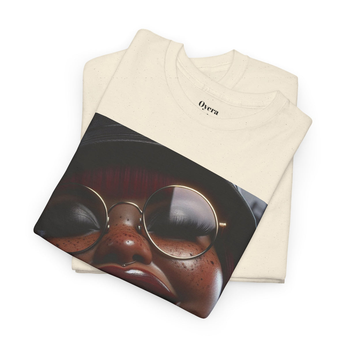 Smiling Afro Woman Graphic Tee — Bold Urban Portrait T-Shirt