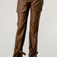 Athina PU Brown Cargo Pants