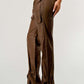 Athina PU Brown Cargo Pants