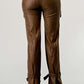 Athina PU Brown Cargo Pants
