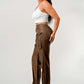 Athina PU Brown Cargo Pants