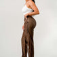 Athina PU Brown Cargo Pants
