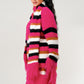 Winter Blush Fuzzy Striped Sweater