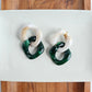 Betsy Earrings - Neutral & Forest Green