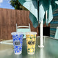Lemon Summer Personalised Name Tumbler Venti Cold Cup 24oz - With Straw
