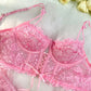 Pink Pearls Small Flower Lace Lingerie Set