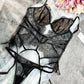 Seductive Black Patent Leather Lingerie Set