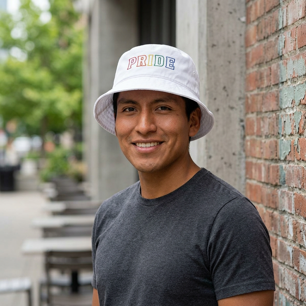 Rainbow LGBTQ+ Pride Embroidered Bucket Hat