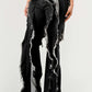 Distressed Denim Frill Jeans