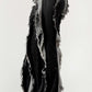 Distressed Denim Frill Jeans