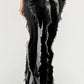 Distressed Denim Frill Jeans
