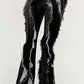 Distressed Denim Frill Jeans