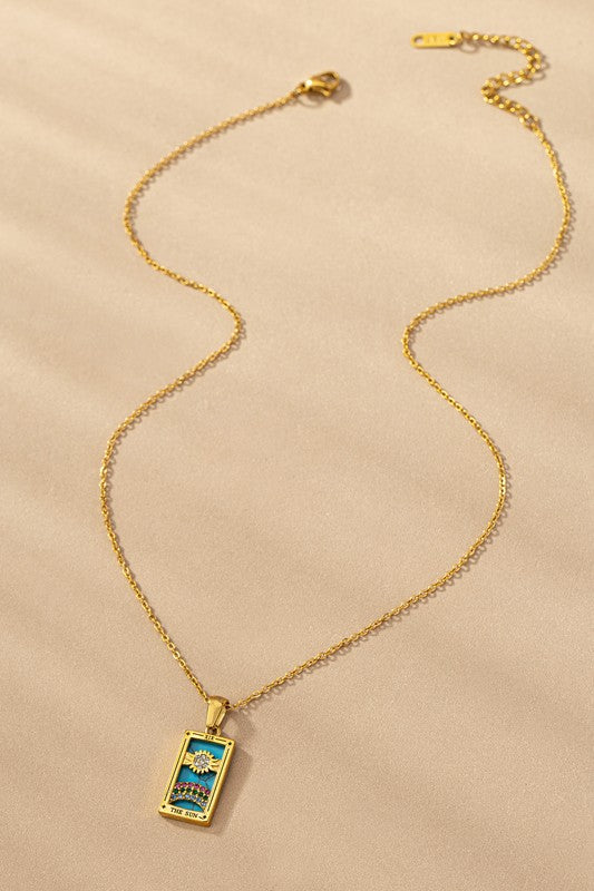 Tarrot Card Natural Stone Necklace