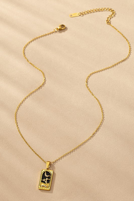 Tarrot Card Natural Stone Necklace
