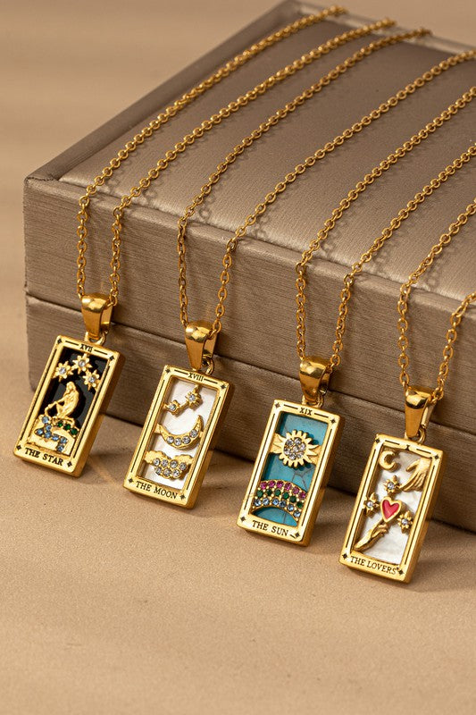 Tarrot Card Natural Stone Necklace