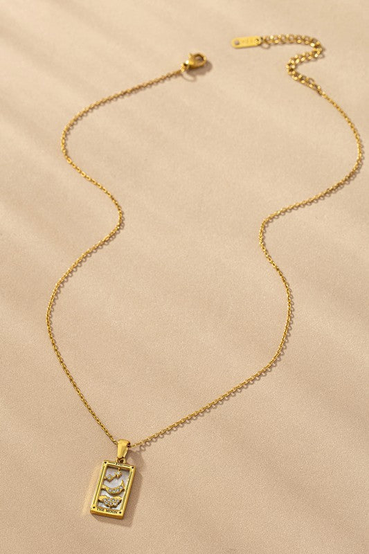 Tarrot Card Natural Stone Necklace