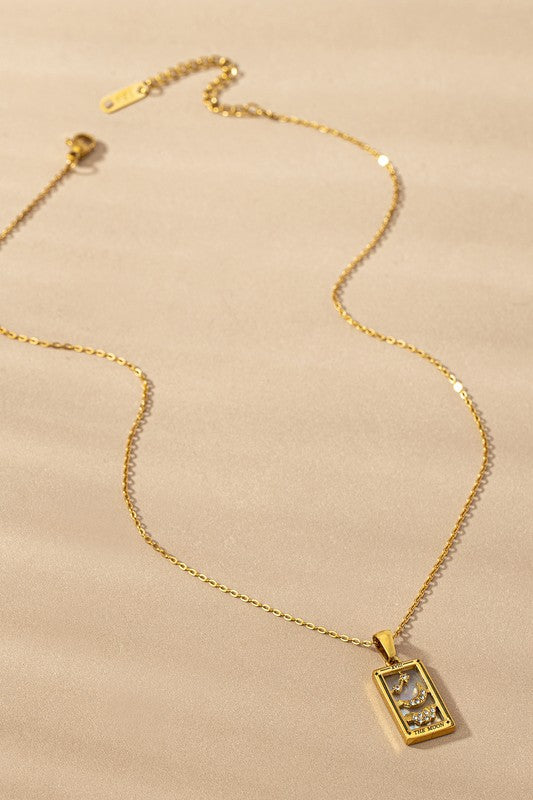 Tarrot Card Natural Stone Necklace