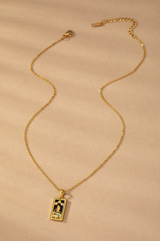 Tarrot Card Natural Stone Necklace