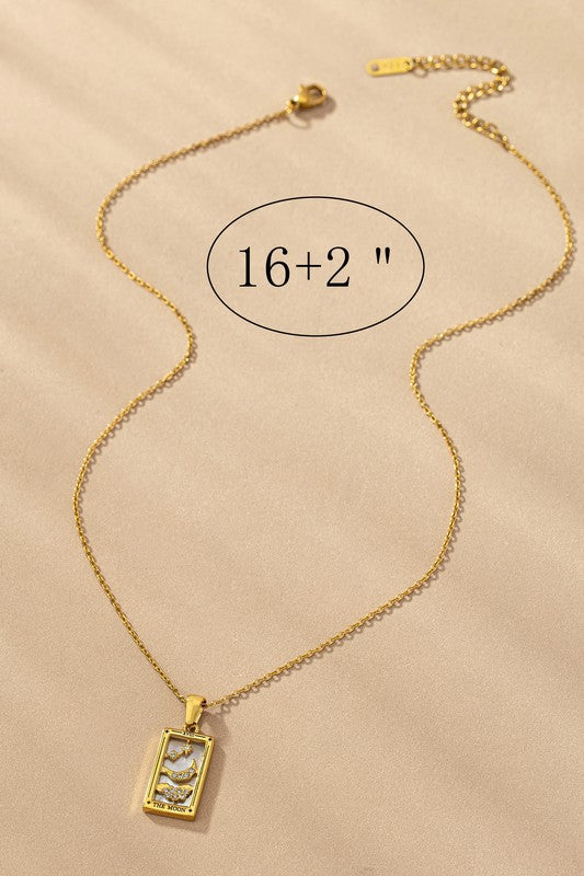 Tarrot Card Natural Stone Necklace