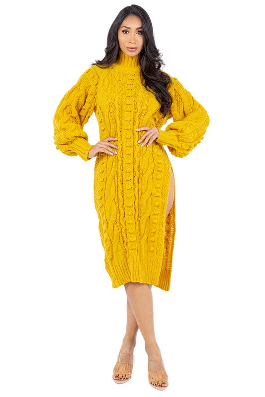 “Cold Shoulder” Sweater Dress