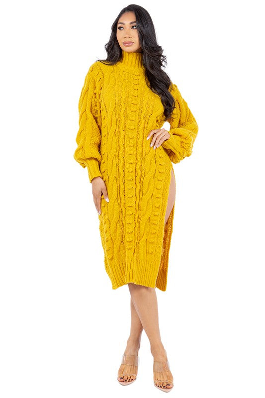 “Cold Shoulder” Sweater Dress