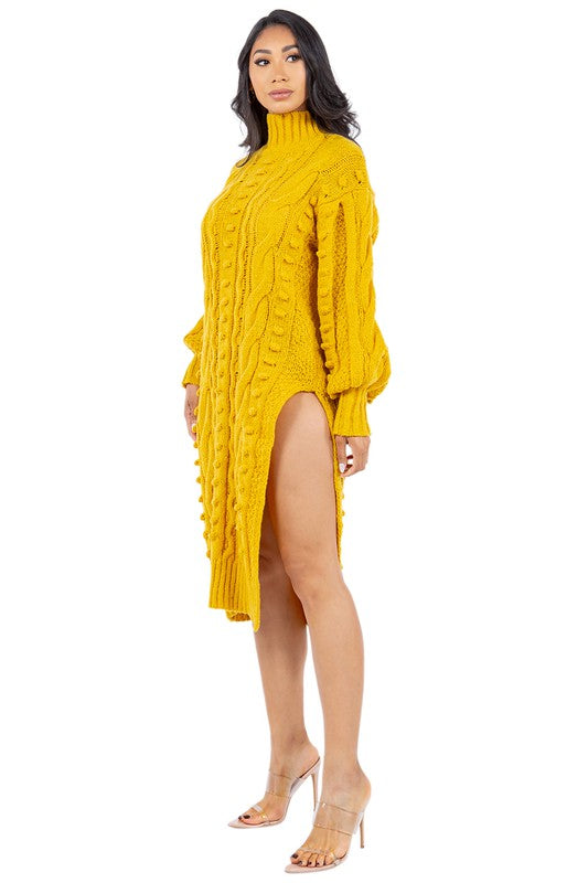 “Cold Shoulder” Sweater Dress