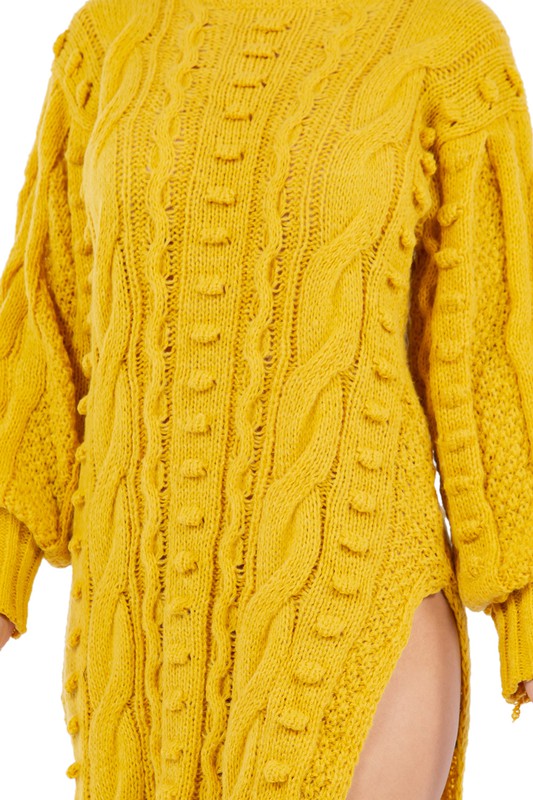 “Cold Shoulder” Sweater Dress