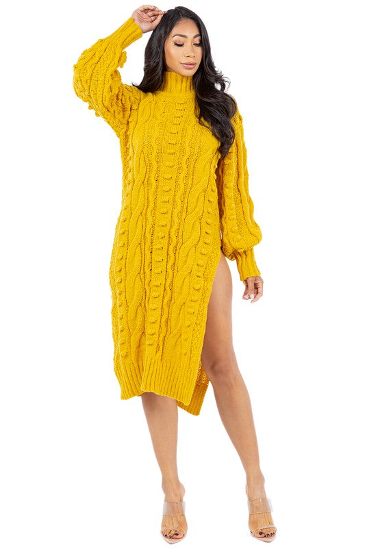 “Cold Shoulder” Sweater Dress