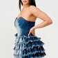 “Princess of Denim” Tiered Ruffle Dress