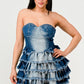 “Princess of Denim” Tiered Ruffle Dress