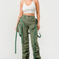 Ruched Utility Elegance Pants