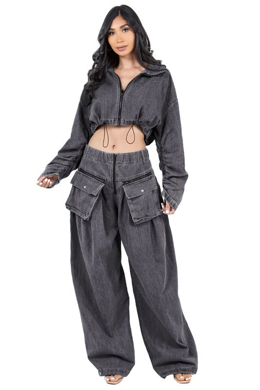 “A Rebel” Two Piece Denim Set