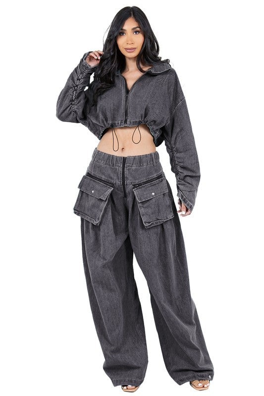 “A Rebel” Two Piece Denim Set