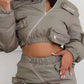 casual zipper puffer jacket