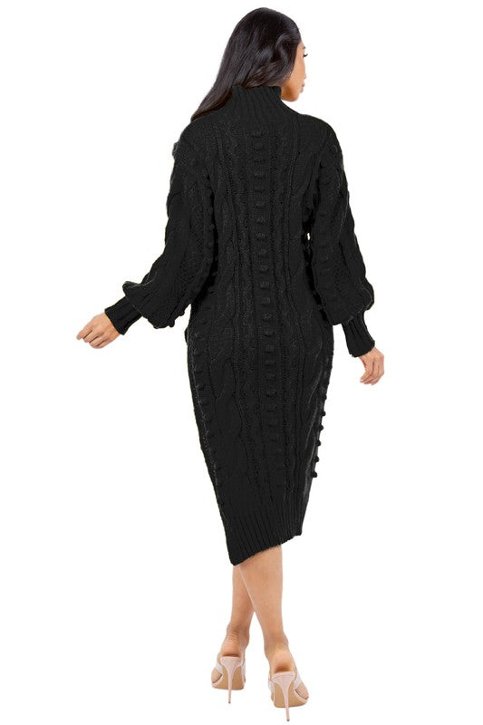 “Cold Shoulder” Sweater Dress