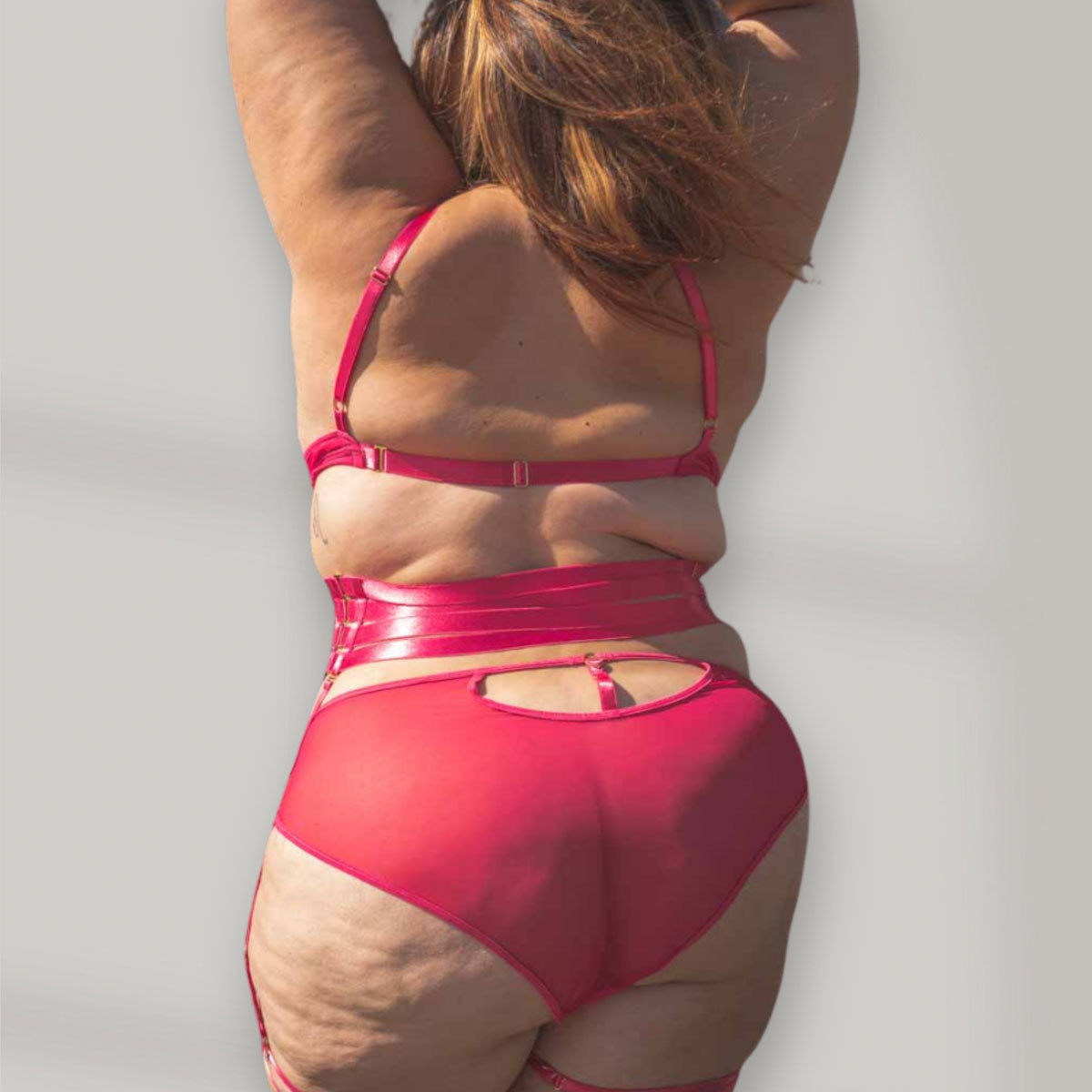 Hot Pink Hearts of Venus Strappy Waist Cincher