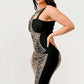 Dark Aztec Printed Bandage Dress