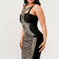 Dark Aztec Printed Bandage Dress