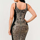 Dark Aztec Printed Bandage Dress