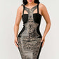 Dark Aztec Printed Bandage Dress