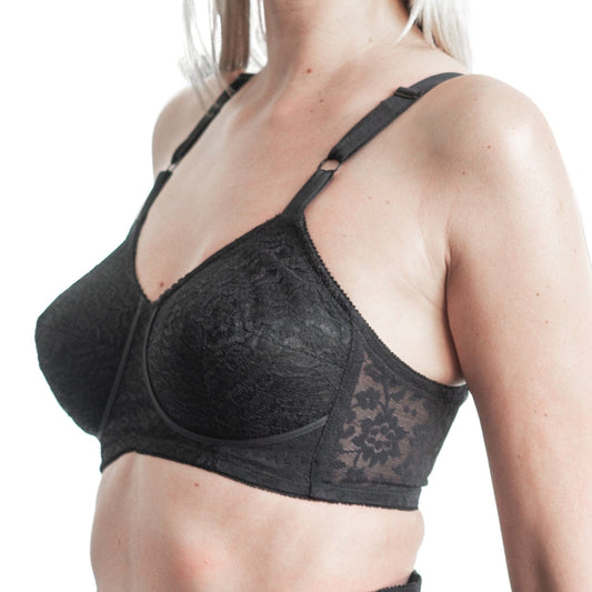 Expandable Cup Wireless Shaper Bra - Black