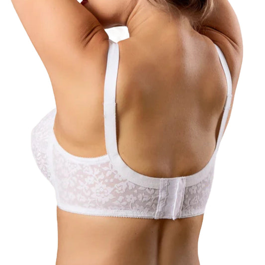 Expandable Cup Wireless Shaper Bra - White