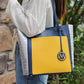 “Leah” Color-Block Tote Bag