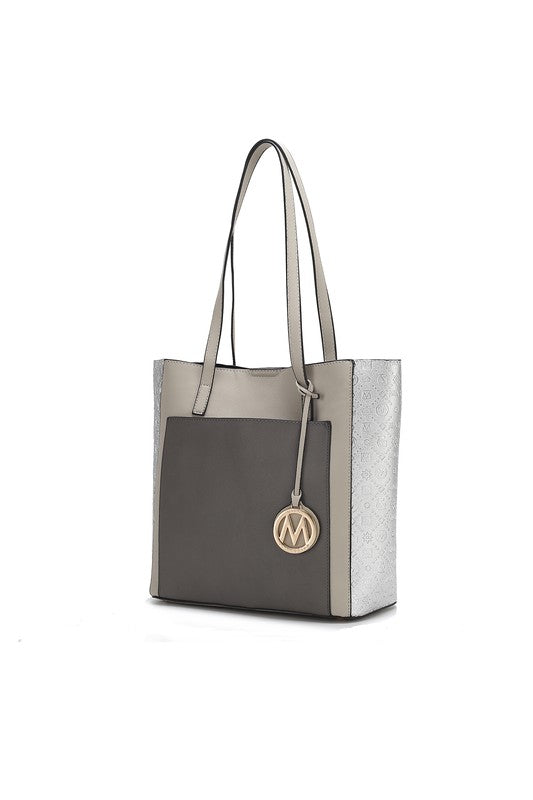 “Leah” Color-Block Tote Bag