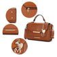 “Sylvie” Croco Embossed Shoulder Bag